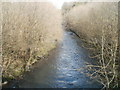 Ebbw River viewed from a wooden bridge, Newbridge