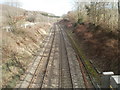 South Wales main railway line heads east away from Llanharan