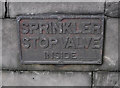 Sprinkler stop valve sign