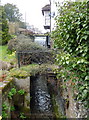 Mill race and water wheel at the Temple Ewell water mill