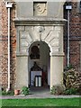 Seymour Almshouses, Langley Marish: porch with umbrella