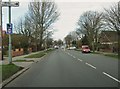 Approaching a mini-roundabout on Fox Lane