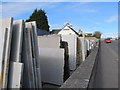 Stocks of dressed and polished Mourne Granite and Italian Marble at Mourne Granite, Kilkeel