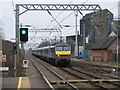 Train approaching Diss Station from the north