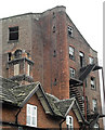 Fire escape and chimneys