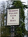 Merrow Village Club & Hall (4) - sign, 177 Epsom Road, Merrow, Guildford