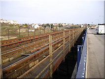 ST1166 : Railway viaduct on the approach to Barry Island Station by John Lord