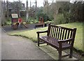 Park bench in play corner