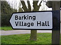 Barking Village Hall sign