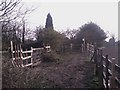 Bentley Heath -  view south from M25 footbridge to hamlet