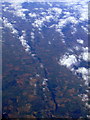 Much Wenlock and Wenlock Edge from the air