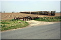 Harrow across entrance to field from the road from Oxford Crematorium to Shepherd