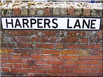 TM3863 : Harpers Lane sign by Geographer