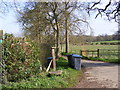 Footpath to Low Road & entrance to White House Farm