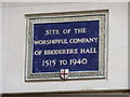 Blue plaque on site of Broderers