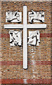 TQ3683 : St Barnabas, Grove Road, London E3 - Exterior cross by John Salmon