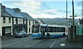 Bus reversing into the Rathfriland Bus Station in Downpatrick Street