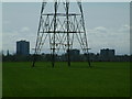 Pylon with Sherburn Court and Seacroft Gate blocks 1 and 2 in the background