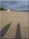 SZ0790 : Bournemouth: long shadows on the beach by Chris Downer