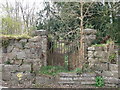 Gateway to the neglected graveyard at Wern