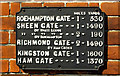TQ2172 : Mileage indicator, Robin Hood Gate, Richmond Park by Jim Osley