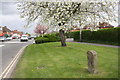 Milestone beside Broadway near junction with Newlands Avenue