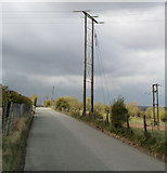 SO2408 : Power poles, Forgeside Road, Blaenavon by Jaggery