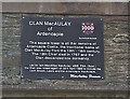 Plaque on Ardencaple Tower, Helensburgh