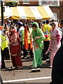 Cleaning the route of the procession