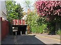 Lenton: Sherwin Road railway bridge in spring