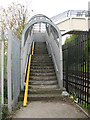 Cycle channels to a footbridge