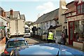 Traffic jam in Porlock High Street