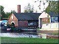 Boatyard sheds alongside Trent and Mersey Canal