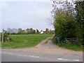 TM2869 : Footpath to Owl's Green & entrance to Brown's Farm by Geographer