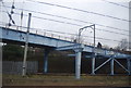 Railway cross over bridge south of Hornsey depot