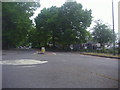 Mini roundabout on Mytchett Road