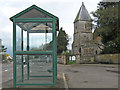 Bus stop and  Holy Trinity Church, Walton