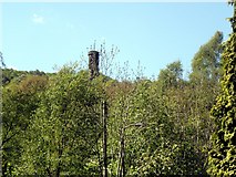 SD9827 : Chimney of the former Mytholm Mill by Michael Steele