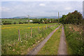 The lane towards Freezeland Farm with Winter Hill beyond