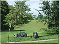 Sculptures of pigs at Knightstone