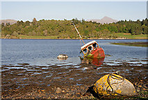 NM9433 : A wreck at Loch Etive by Walter Baxter