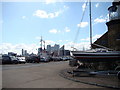 View of Canary Wharf from Trinity Buoy Wharf