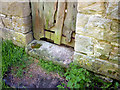 Bench mark on barn, Crosby Ravensworth