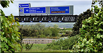 J3478 : Motorway gantry sign near Belfast by Albert Bridge