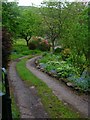 Driveway with floral borders