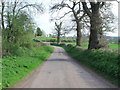 Minor road north east of Crediton