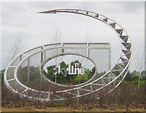 TL7321 : Sculpture at entrance to Industrial Estate by Chris Clarke