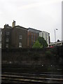 Leaving Clapham Junction southwards: looking up at St John