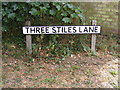 Three Stiles Lane sign