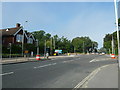 Staggered crossroads of The Avenue with Gudge Heath and Redlands Lanes